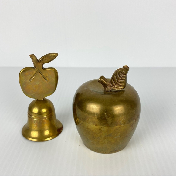 Brass Apple Bell Set 3 inches tall - Picture 8 of 8